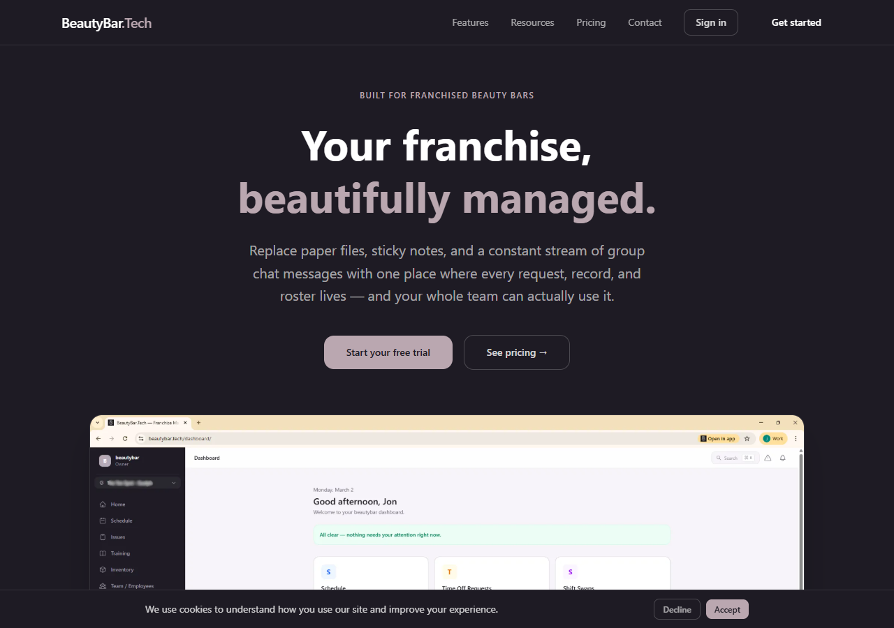 Thumbnail of the BeautyBar.Tech website